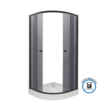 Душевой уголок Niagara Eco _0071432T 90х90 стекло тонированное профиль черный с поддоном